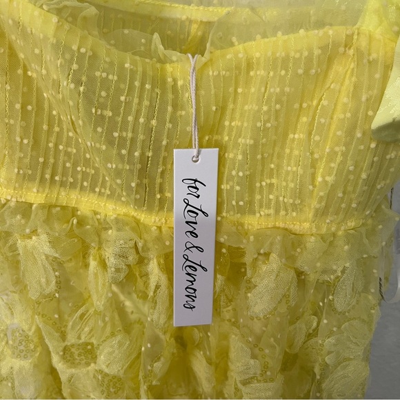 ANTHROPOLOGIE For Love & Lemons Yellow Lace Maxi Dress size small - Picture 9 of 15